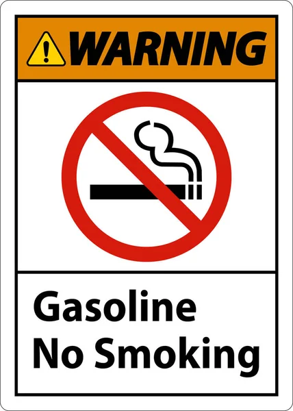 Avvertimento Benzina Nessun Segno Fumo Sfondo Bianco — Vettoriale Stock