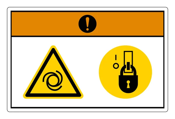 Warning Equipment Starts Automatically Lock Out Energized State Symbol Sign — Stock Vector