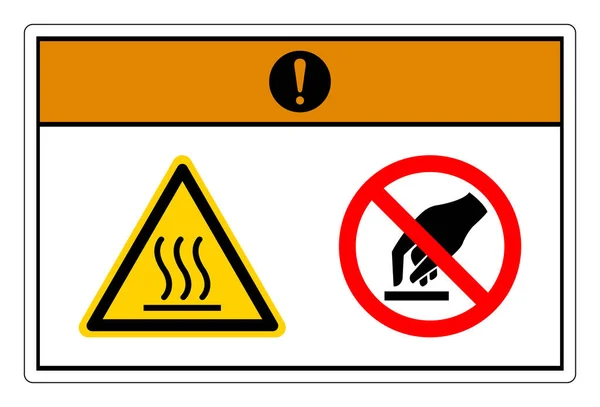Figyelmeztetés Hot Surface Érintse Szimbólum Jel Fehér Háttér — Stock Vector
