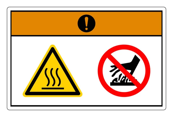 Warning Hot Surface Symbol Sign White Background — Stock Vector