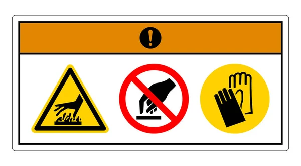 Warnung Hot Surface Symbol Zeichen Auf Weißem Hintergrund — Stockvektor