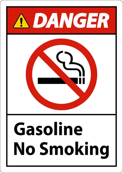 Danger Gasoline Smoking Sign White Background — Stock Vector