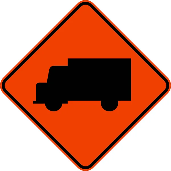 Truck Crossing Znak Białym Tle — Wektor stockowy