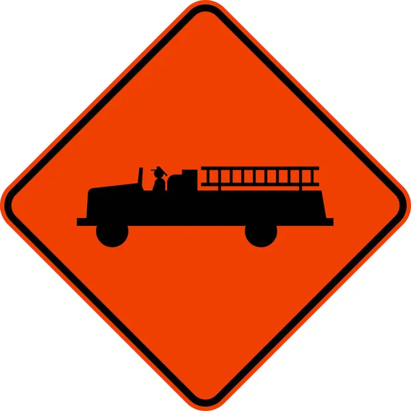 Emergency Vehicle Crossing Sign Witte Achtergrond — Stockvector