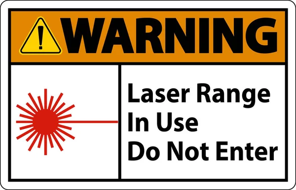 Warning Laser Range Use Enter Sign — Stock Vector