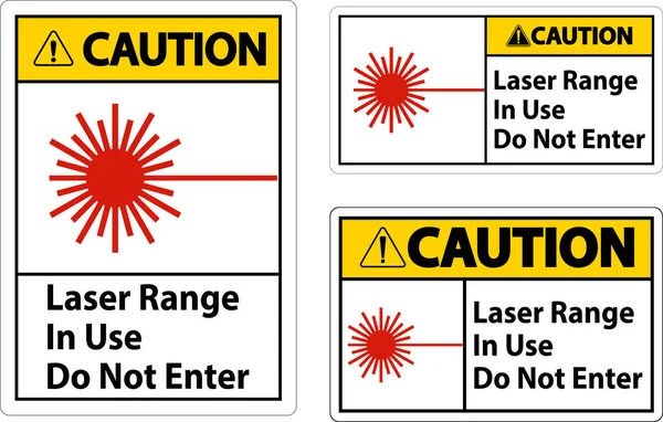Försiktighet Laser Range Användning Ange Inte Tecken — Stock vektor