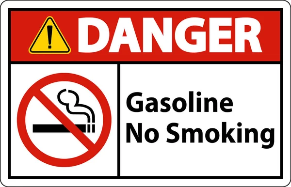 Danger Gasoline Smoking Sign White Background — Stock Vector