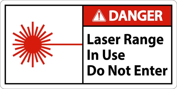 Rango Láser Peligro Uso Ingrese Signo — Vector de stock