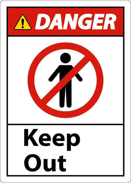 Danger Area Keep Out Schild Auf Weißem Hintergrund — Stockvektor