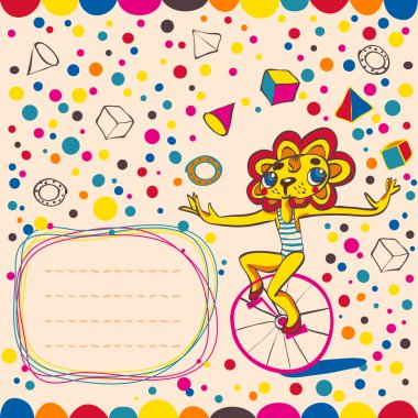 Aslan Bisiklet tarafından hokkabazlık ile renkli bir arka plan. tex için yer