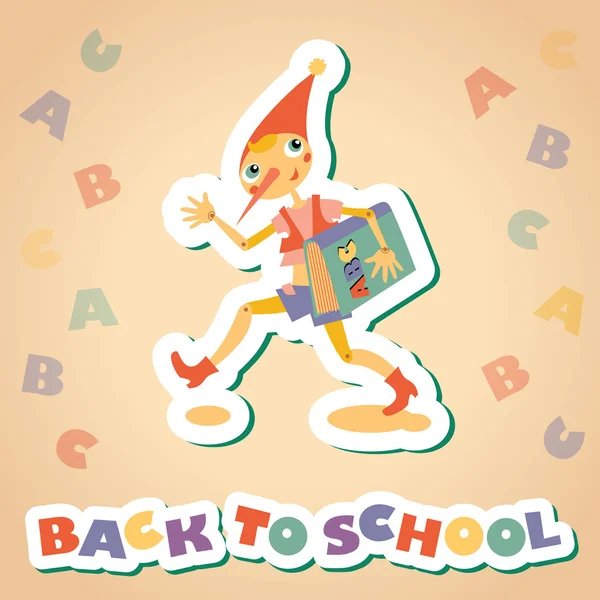 Back to school. Hero of fairy story. Template for card. — Stock Vector