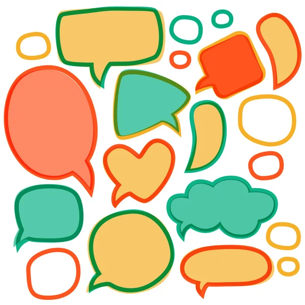Cartoon speech bubbles. Different sizes and forms. Vector illust — Stock Vector
