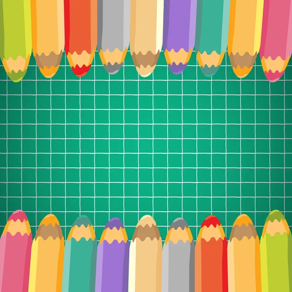 School background with pencils. Vector illustration. Place for t — Stock Vector