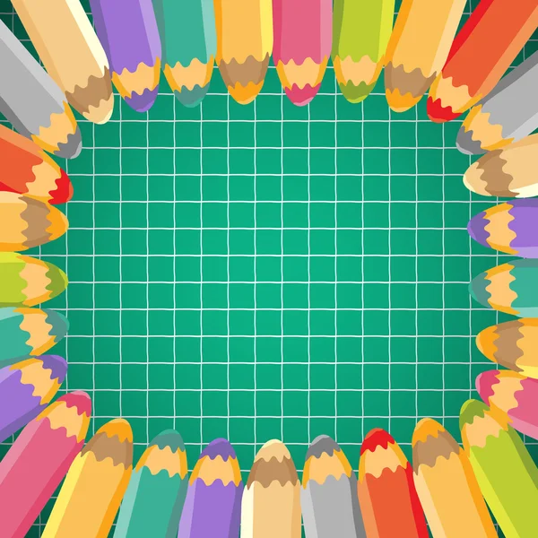 School background with pencils. Vector illustration. Place for t — Stock Vector