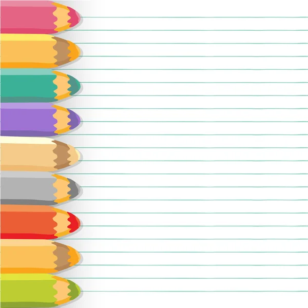 Achtergrond met kleur potloden. — Stockvector
