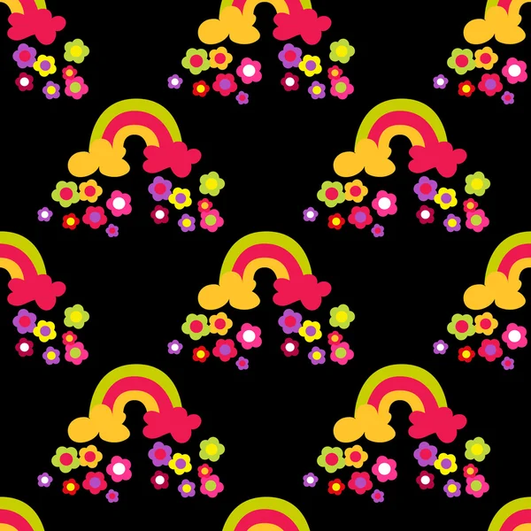 Fleur arc-en-ciel motif sans couture . — Image vectorielle