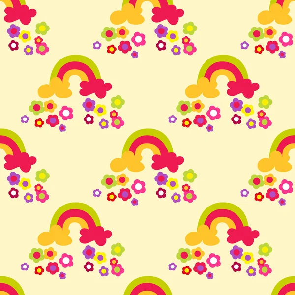 Fleur arc-en-ciel motif sans couture . — Image vectorielle