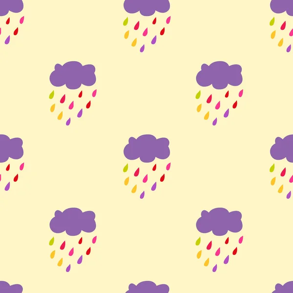 Nube Lluvia patrón sin costura . — Vector de stock