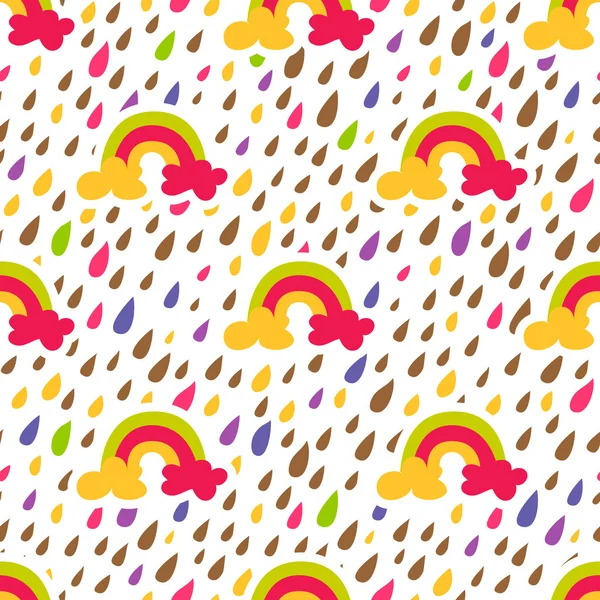 Rainbow Drop seamless pattern. — Stock Vector