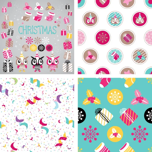 Navidad vector elementos conjunto para el diseño festivo . — Archivo Imágenes Vectoriales