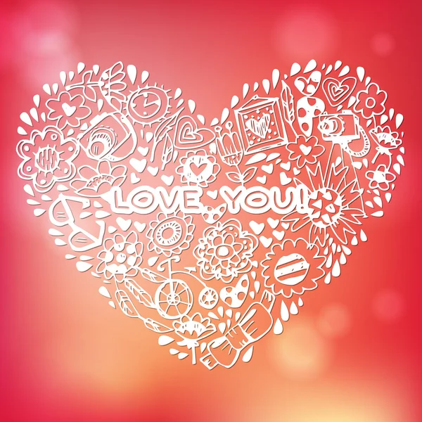 Heart love pattern. — Stock Vector