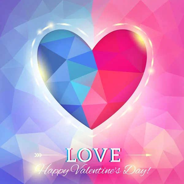 Corazón. Feliz tarjeta de San Valentín — Vector de stock