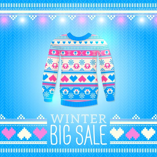 Sweater. Sale Winter Illustration — Stock Vector