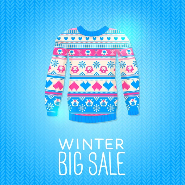 Sweater. Sale Winter Illustration — Stock Vector