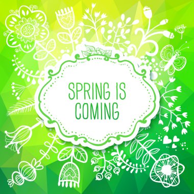 Bahar çiçek kartı.