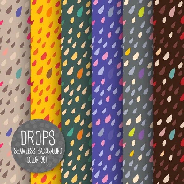 DROPS naadloze patroon. set met heldere kleuren. — Stockvector