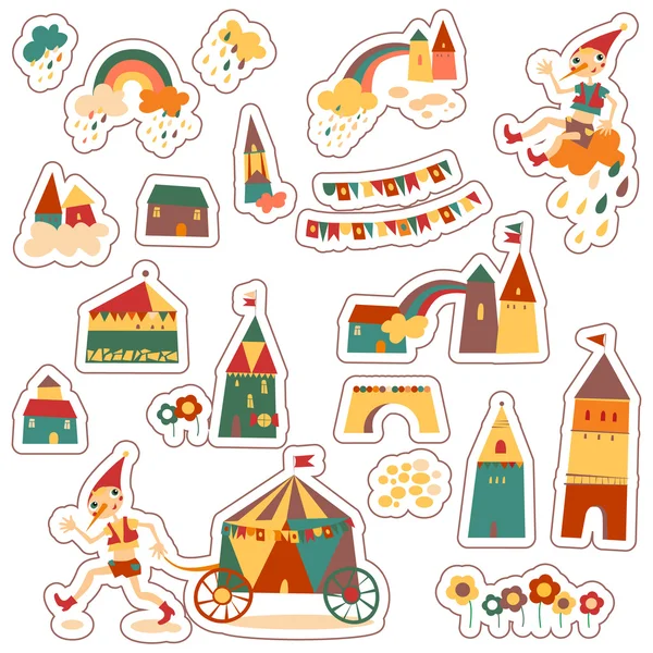 Vintage colorful houses. — Stock Vector