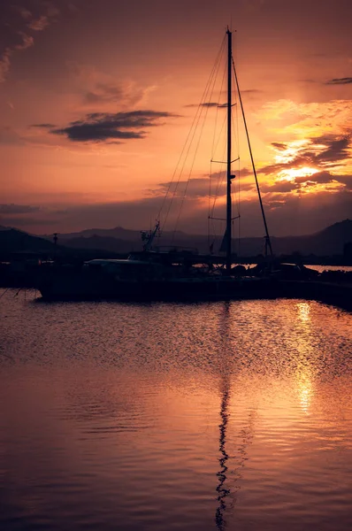 Vista Panoramica Del Porto Turistico Olbia Del Porto Turistico Tramonto — Foto Stock