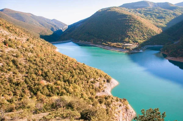 Paesaggio Lago Fiastra Nelle Marche Provincia Macerata — Foto Stock