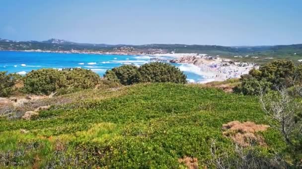 Krajina Rena Maiore Pláž Sardinie Létě — Stock video
