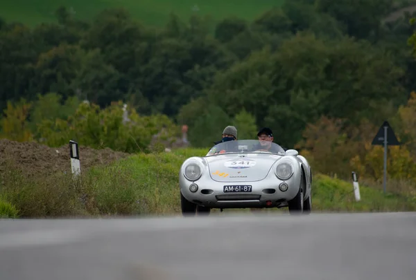 Cagli Italia Ott 2020 Porsche 550 Spider Viejo Coche Carreras — Foto de Stock