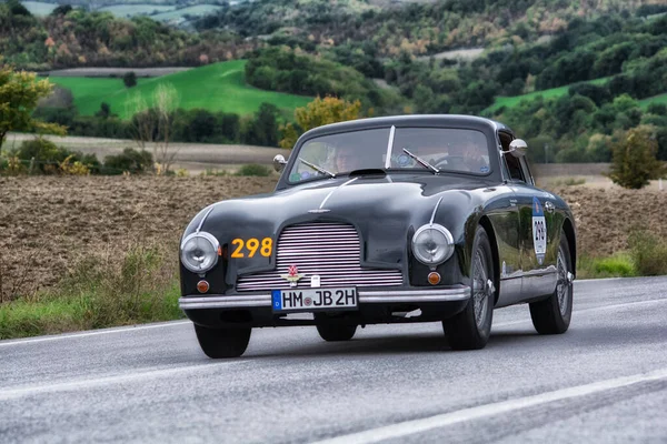 Cagli Italia Ott 2020 Aston Martin Vintage Viejo Coche Carreras — Foto de Stock