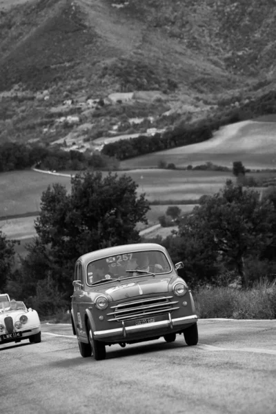 Cagli イタリア Ott 2020 ラリーで古いレースカーでFiat1100 103ミル ミリア2020有名なイタリアの歴史的なレース 1927 1957 — ストック写真
