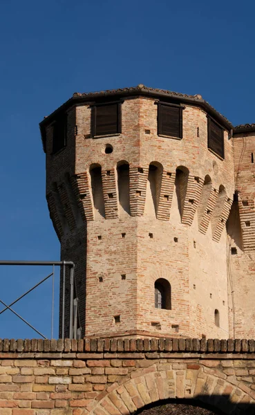 Krajobraz Zamek Gradara Średniowieczna Twierdza Położona Miejscowości Gradara Marche Włoszech — Zdjęcie stockowe