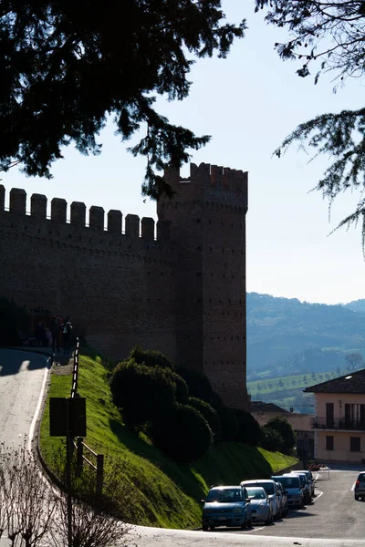 Landscapelandscape Gradara Castle Medieval Fortress Located Town Gradara Marche Italy — Stockfoto