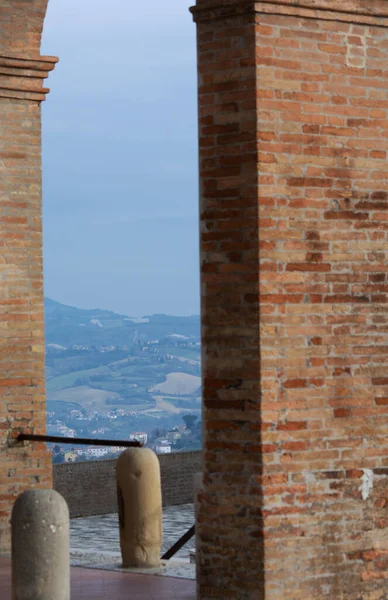 Italy Landskap Gamla Stan Mondaino Rimini Italien — Stockfoto