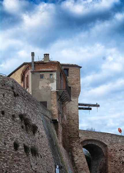 Italia Paesaggio Centro Storico Mondaino Rimini — Foto Stock