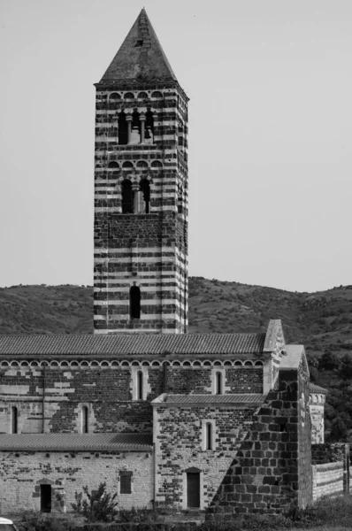 Basilica Holy Trinity Saccargia Romanesque Style Church Located Municipality Codrongianos — Foto de Stock