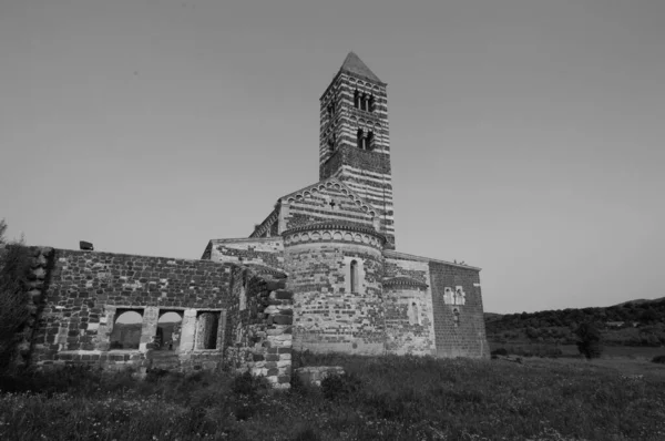 Basilica Holy Trinity Saccargia Romanesque Style Church Located Municipality Codrongianos — Foto de Stock