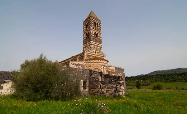 Basiliek Van Heilige Drie Eenheid Van Saccargia Een Romaanse Kerk — Stockfoto