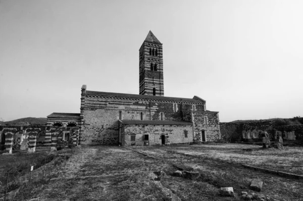 Basílica Santísima Trinidad Saccargia Una Iglesia Estilo Románico Situada Municipio — Foto de Stock