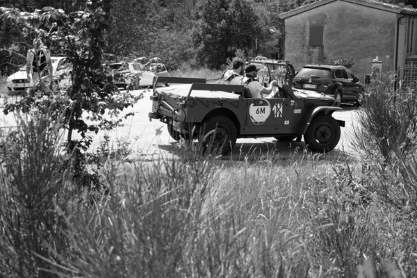 Urbino Italia Jun 2022 Fiat Campagnola 1952 Viejo Coche Carreras — Foto de Stock
