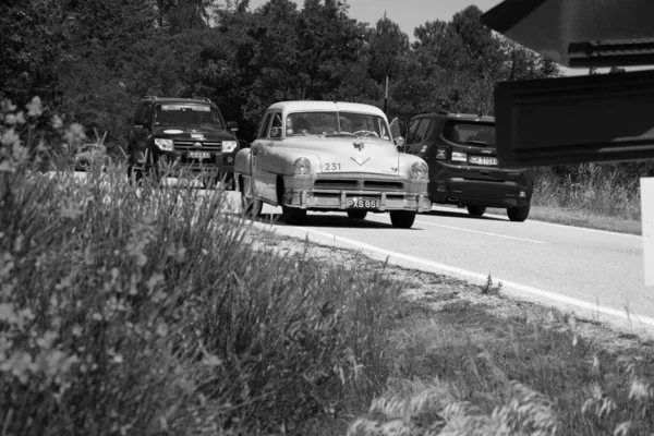 Urbino Olaszország Június 2022 Chrysler Saratoga 5300 1952 Egy Régi — Stock Fotó