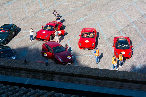 Urbino Italie Juin 2022 Ferrari Tribute Dans Une Vieille Voiture — Photo