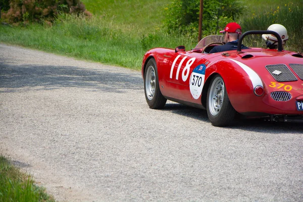 Urbino Italien Jun 2022 Porsche 550 Spyder 1955 Auf Einem — Stockfoto