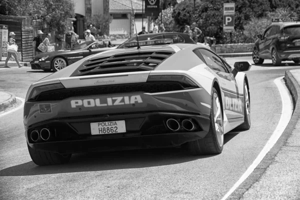 Poltu Quatu Italy Jul 2022 Lamborghini Huracan Polizia Italiana Poltu — Stok fotoğraf